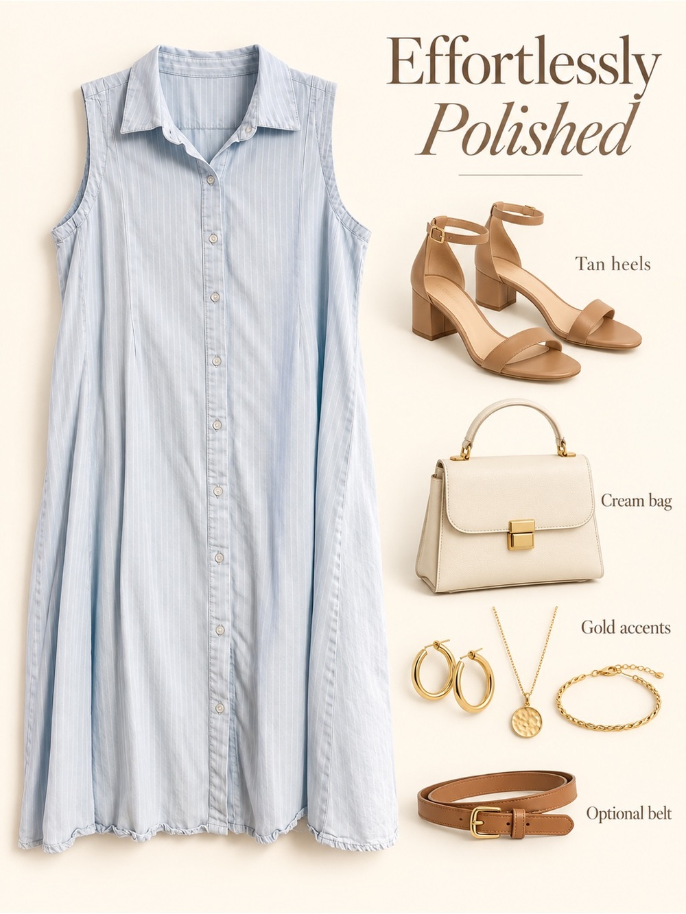 Velvet Heart Light Blue Striped Sleeveless Button-Down Top